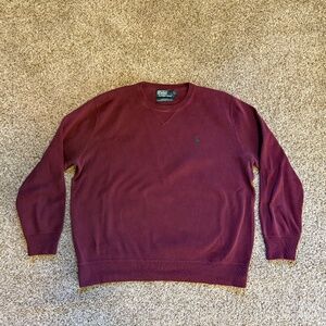 Polo Ralph Lauren Men's Crewneck L Sweatshirt Sweater Plum Purple Burgundy Large